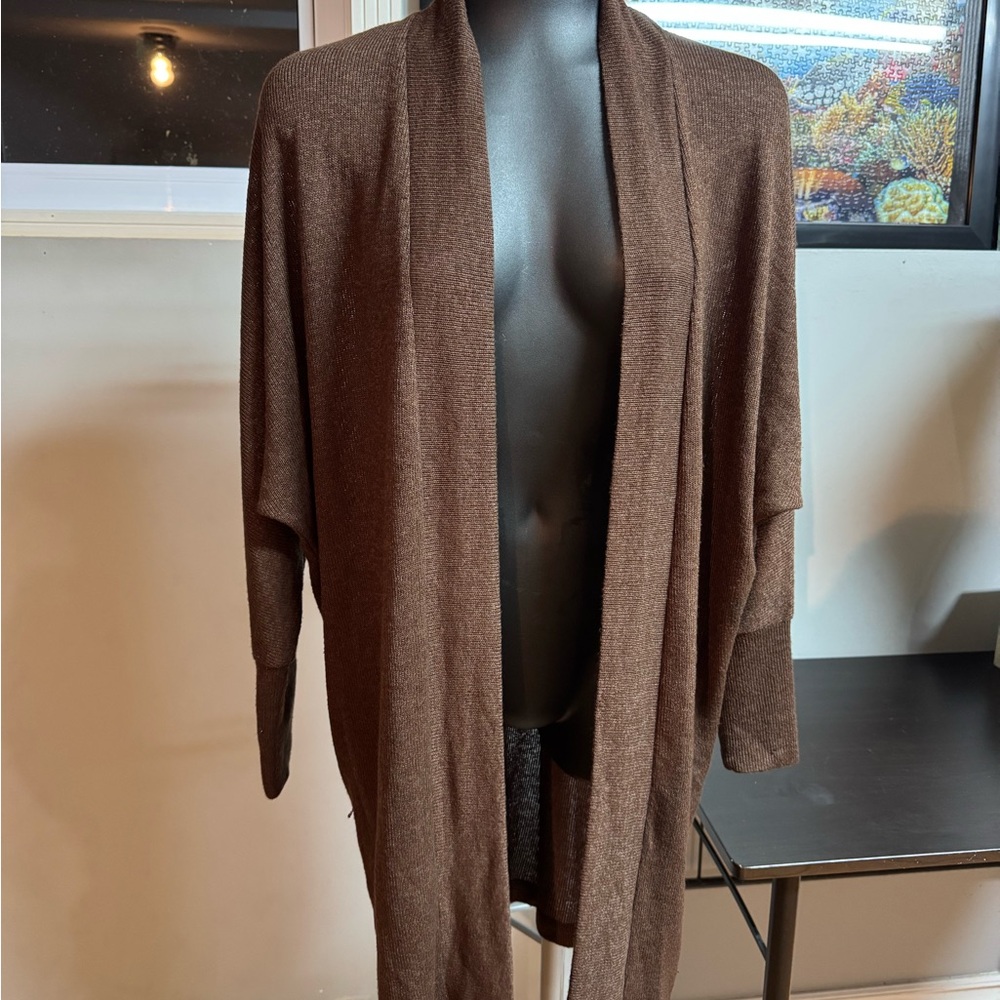 Reitmans Chocolate Knit long Cardigan vest. Like new condition